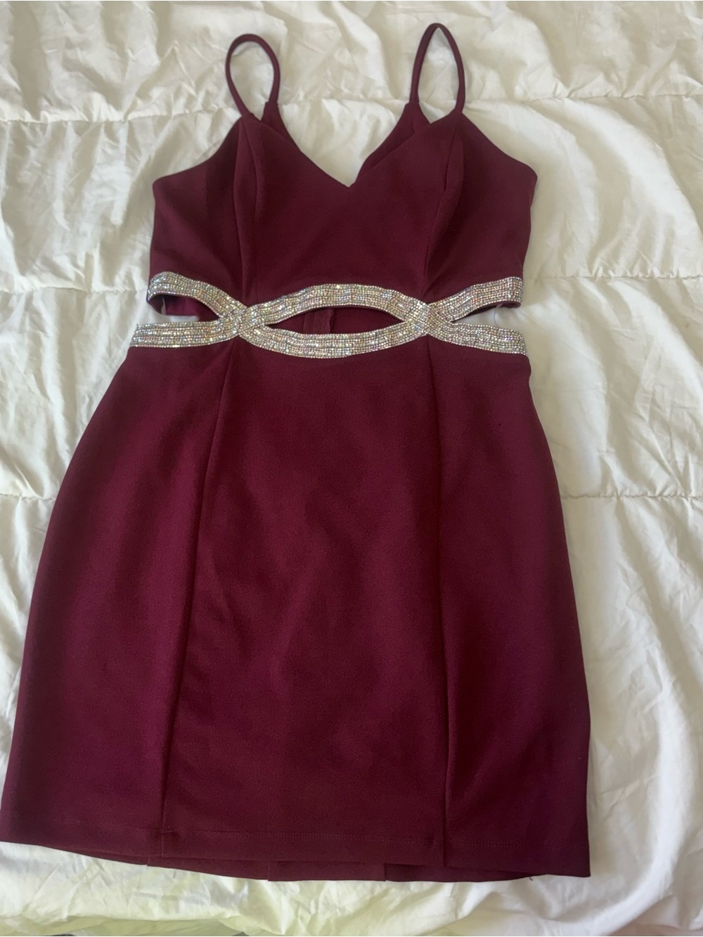 Speechless Burgundy Spaghetti Strap Dress